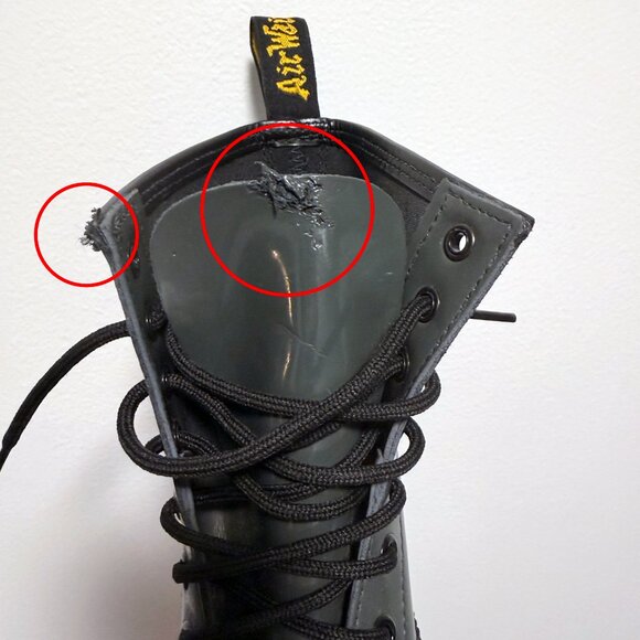 Dr. Martens 1460 W Dark Gray Patent Leather Combat Boots US 7 - Picture 6 of 9